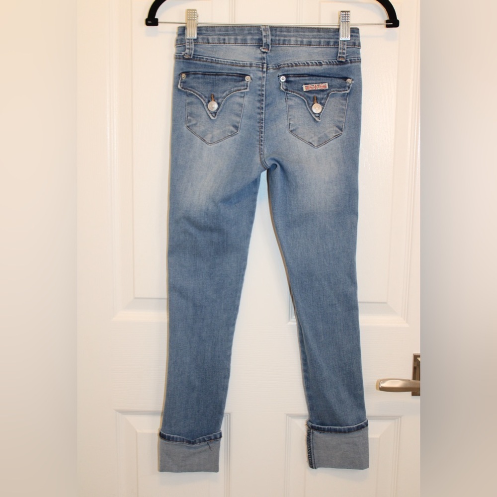 HUDSON Girls 14 Skinny Leg Cuff Ankle Length Jeans Light Blue - Picture 2 of 9